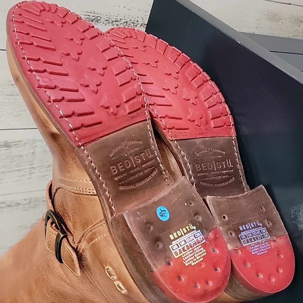 New Bed/Stu Glaye Tan Leather Boots - Picture 8 of 11